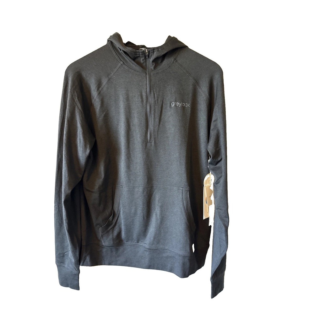 Vuori Ponto Performance 1/2 Zip Hoodie Black Heather Men's Size Small *Logo